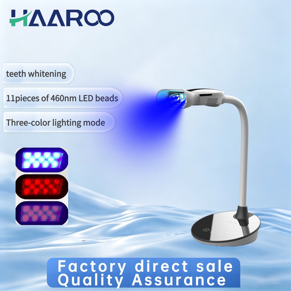 Home Cold Light Teeth Whitening Lamp - LED Blue Light Hands-Free Device Remove Coffee Tea Smoke Stains Gently, No Enamel Damage