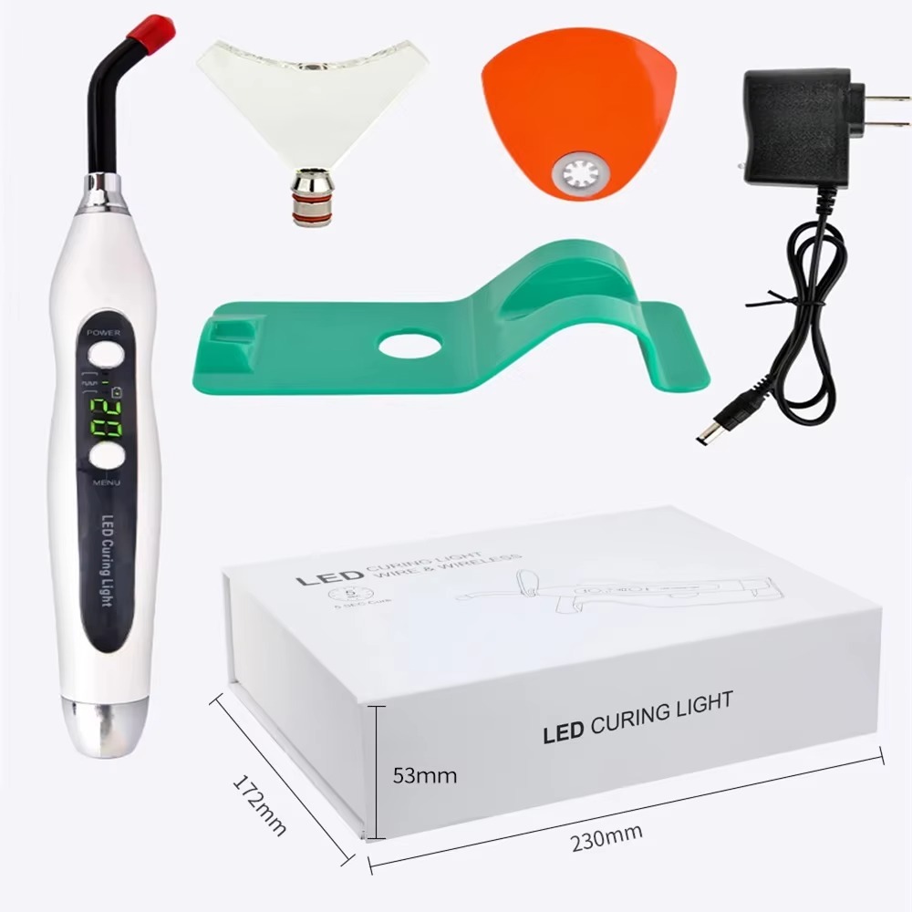 Dental Curing Lights Shell and High Permeability Glass Fiber 1200~2000mW LED Light Dental Wired & Wireless Cordless Lamp