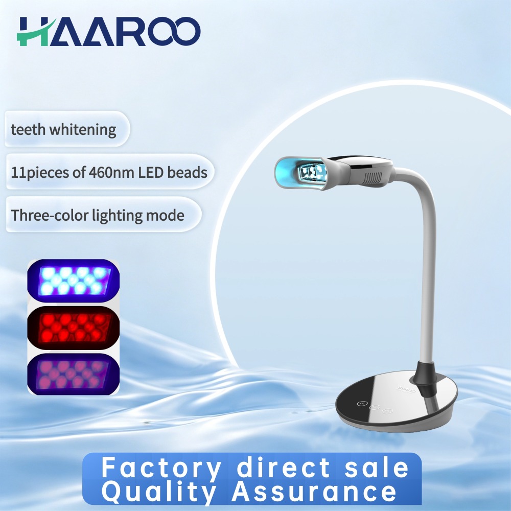 Home Cold Light Teeth Whitening Lamp - LED Blue Light Hands-Free Device Remove Coffee Tea Smoke Stains Gently, No Enamel Damage