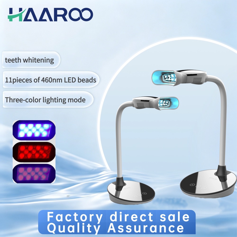 Home Cold Light Teeth Whitening Lamp - LED Blue Light Hands-Free Device Remove Coffee Tea Smoke Stains Gently, No Enamel Damage