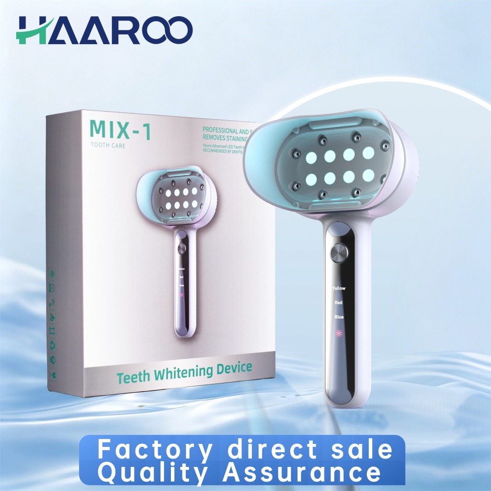 Handheld Teeth Whitening Device 16 LED 3 Color Light Cheilitis Therapy Fade Dark Lips 460nm 650nm 565nm 4 Modes
