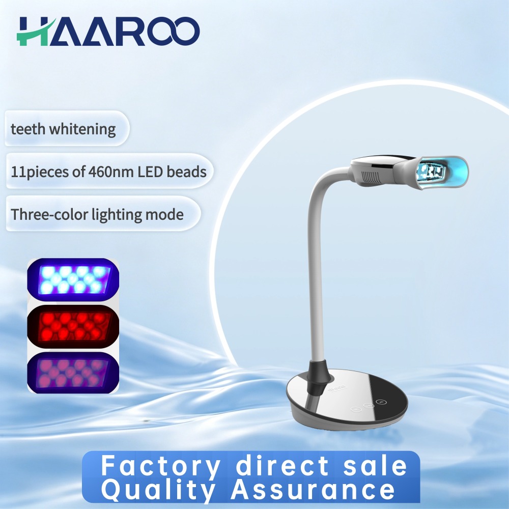 Home Cold Light Teeth Whitening Lamp - LED Blue Light Hands-Free Device Remove Coffee Tea Smoke Stains Gently, No Enamel Damage