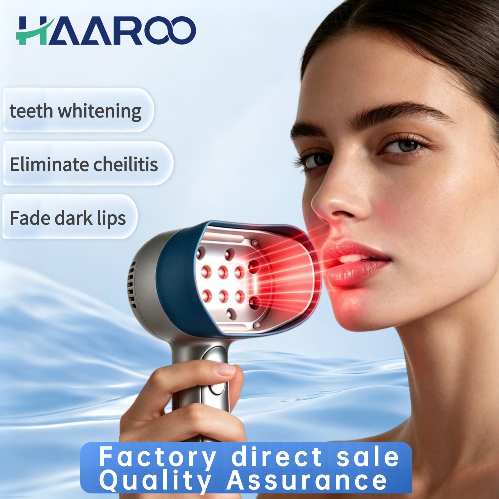 Handheld Teeth Whitening Device 16 LED 3 Color Light Cheilitis Therapy Fade Dark Lips 460nm 650nm 565nm 4 Modes