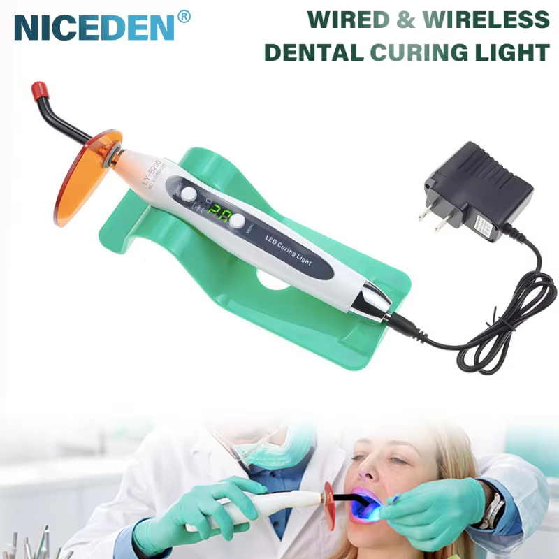 Dental Curing Lights Shell and High Permeability Glass Fiber 1200~2000mW LED Light Dental Wired & Wireless Cordless Lamp