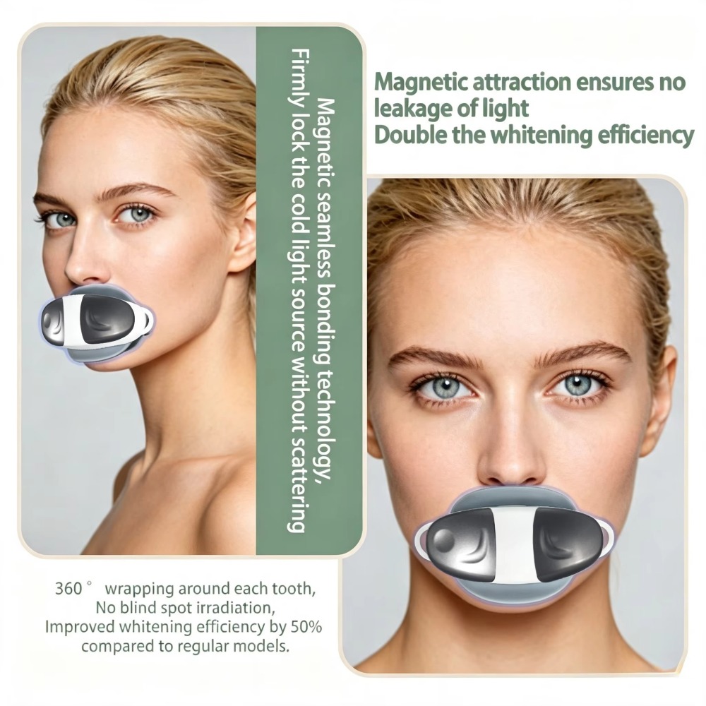 Magnetic Handfree Wired USB LED Blue Light Teeth Whitener Device for Home Use Dental Care