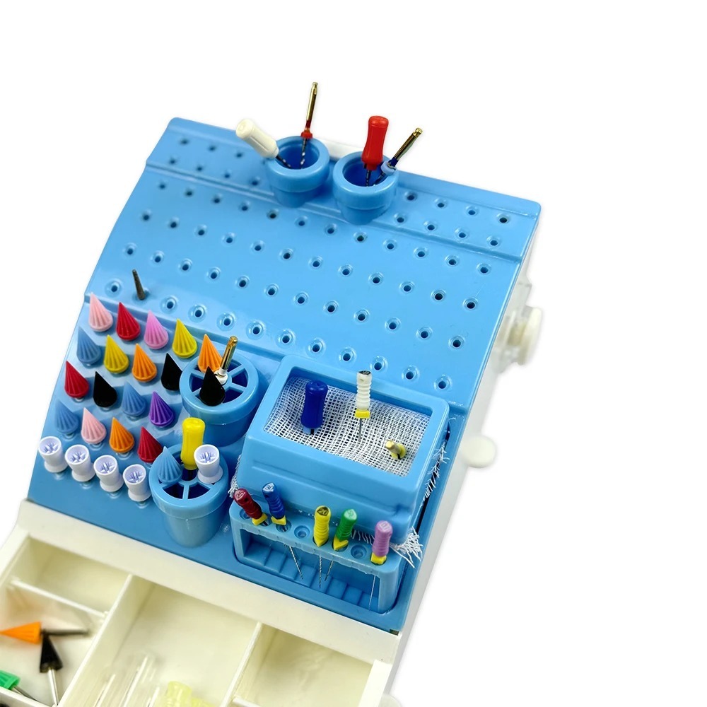 Multifunctional Dental Burs Drill Disinfection Holder Plastic Drill Bit Burs Organizer With Drawer Container Dentistry Storage