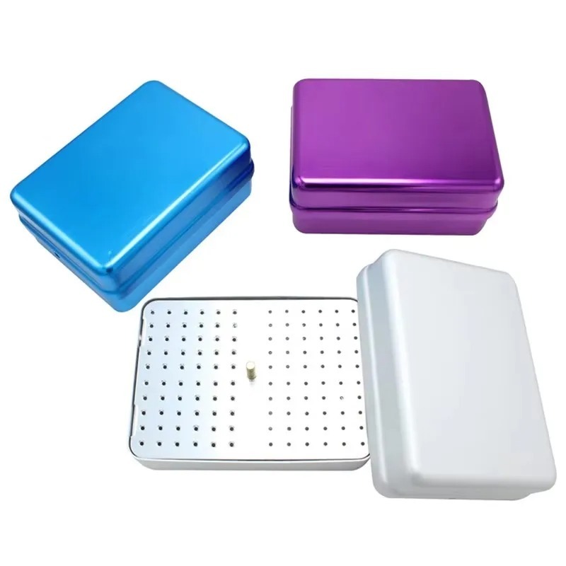 Dental Disinfection Endo Files Holder Box 120 Holes High Speed Needle Box Diamond Burs Drill Autoclave Sterilizer Case