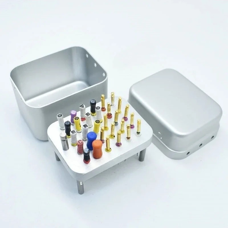 5Pcs F053 Dental Disinfection Endo Files Holder Metal Box 30 Points Autoclave Sterilizer Case Burs For Oral Care Tools