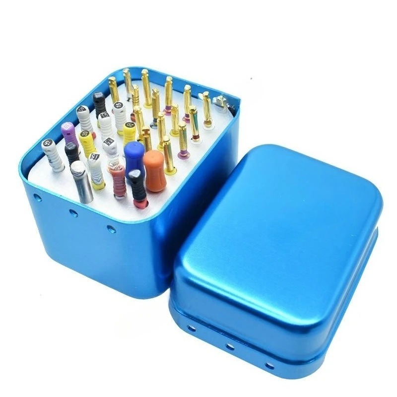 5Pcs F053 Dental Disinfection Endo Files Holder Metal Box 30 Points Autoclave Sterilizer Case Burs For Oral Care Tools