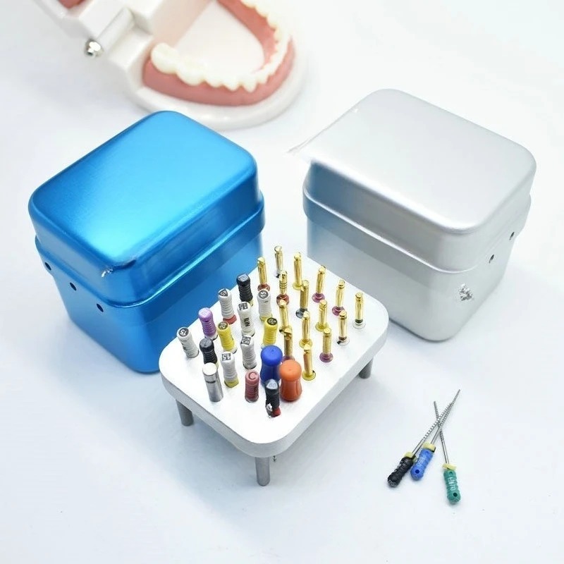 5Pcs F053 Dental Disinfection Endo Files Holder Metal Box 30 Points Autoclave Sterilizer Case Burs For Oral Care Tools