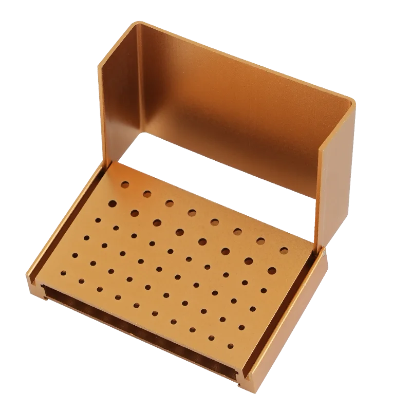 3pcs  56 Holes blue gold silver  Dental Burs Holder Burs Cleaning Stand Box Case Autoclave Aluminum Sterilizable for FG RA Burs Dentistry