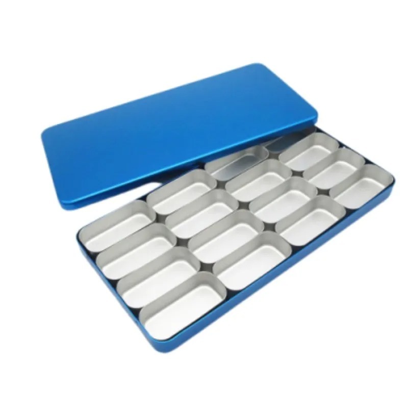 Dental Instruments Tray Disinfection Box 16 Slots Autoclavable Dentistry High Speed Diamond Bur Tools Endo File Storage