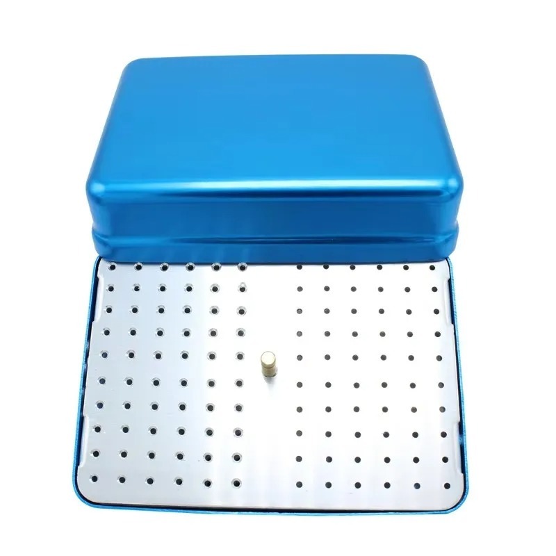 Dental Disinfection Endo Files Holder Box 120 Holes High Speed Needle Box Diamond Burs Drill Autoclave Sterilizer Case