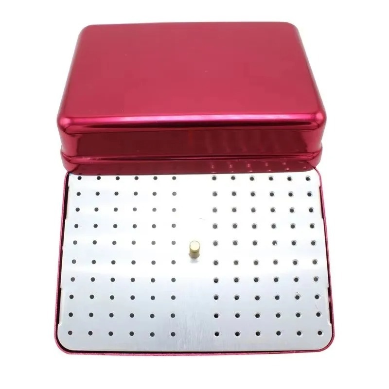 Dental Disinfection Endo Files Holder Box 120 Holes High Speed Needle Box Diamond Burs Drill Autoclave Sterilizer Case