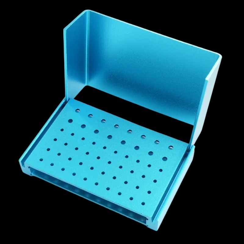 3pcs  56 Holes blue gold silver  Dental Burs Holder Burs Cleaning Stand Box Case Autoclave Aluminum Sterilizable for FG RA Burs Dentistry