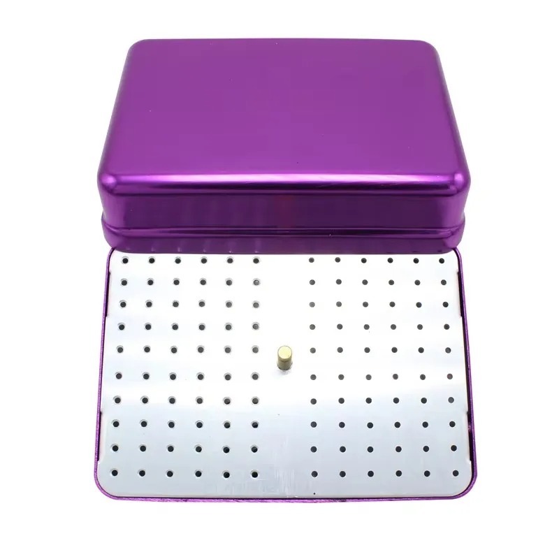 Dental Disinfection Endo Files Holder Box 120 Holes High Speed Needle Box Diamond Burs Drill Autoclave Sterilizer Case