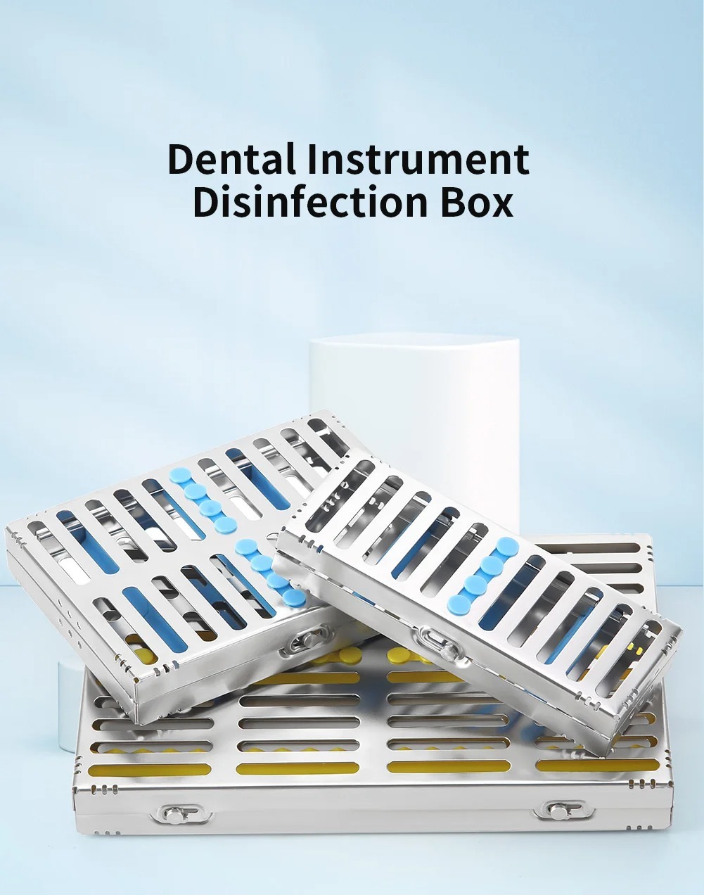 Dental Sterilization Rack Surgical Autoclavable Sterilization Box Dental Cassette File Burs Disinfection Tray Dental Instrument