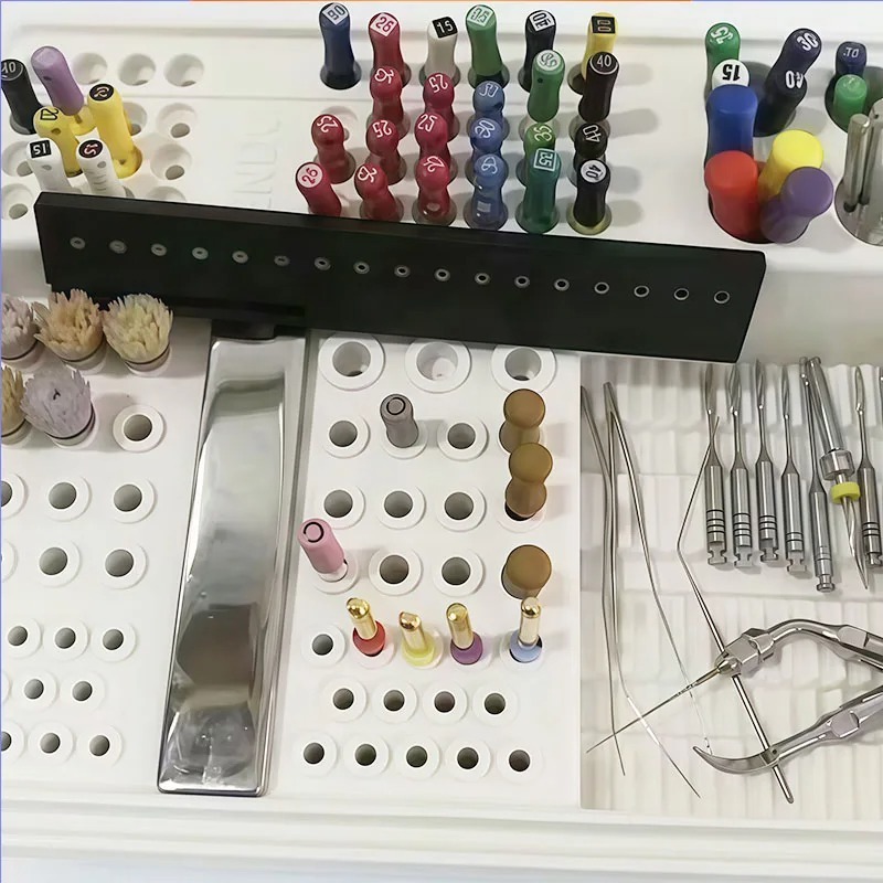 Dental Endo Box Dental Bur Holder Case Sterilization Tray Multifunction Dentistry Disinfection Box Dental Instruments