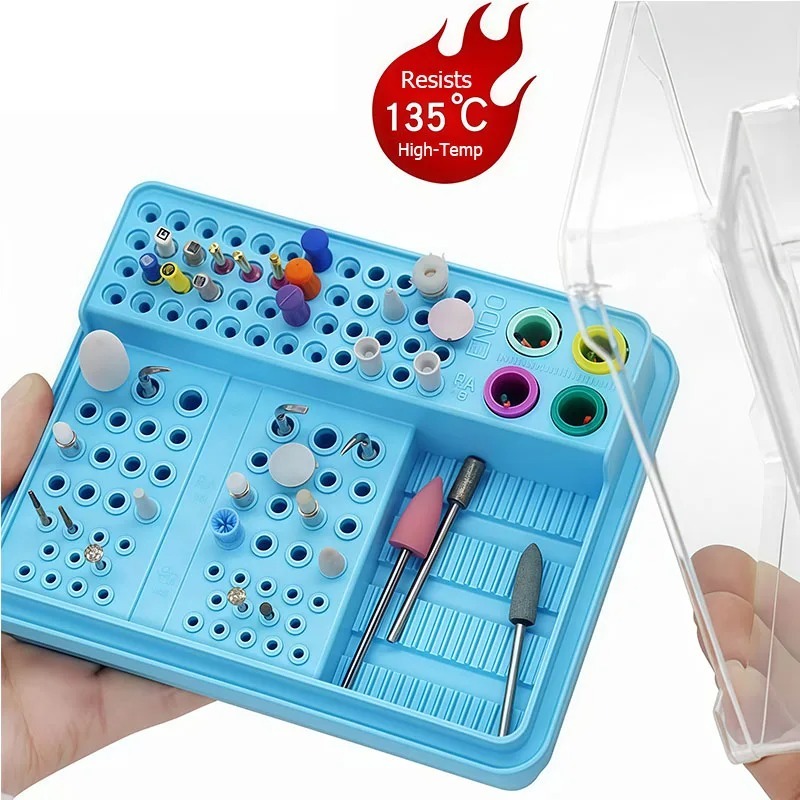 Dental Endo Box Dental Bur Holder Case Sterilization Tray Multifunction Dentistry Disinfection Box Dental Instruments