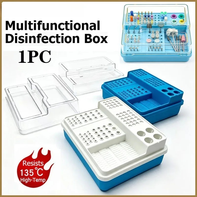 Dental Endo Box Dental Bur Holder Case Sterilization Tray Multifunction Dentistry Disinfection Box Dental Instruments