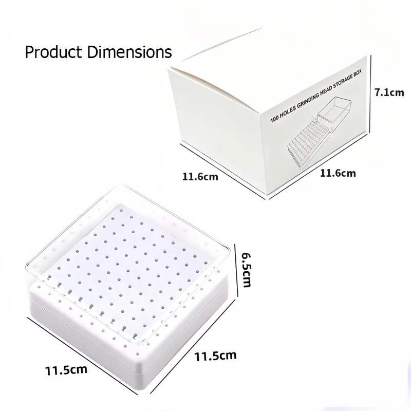 100-Bit Portable Storage Case for Nail Drill Bits Designed for Storing and Organizing Nail Drill Bits Features A Dust-proof Base