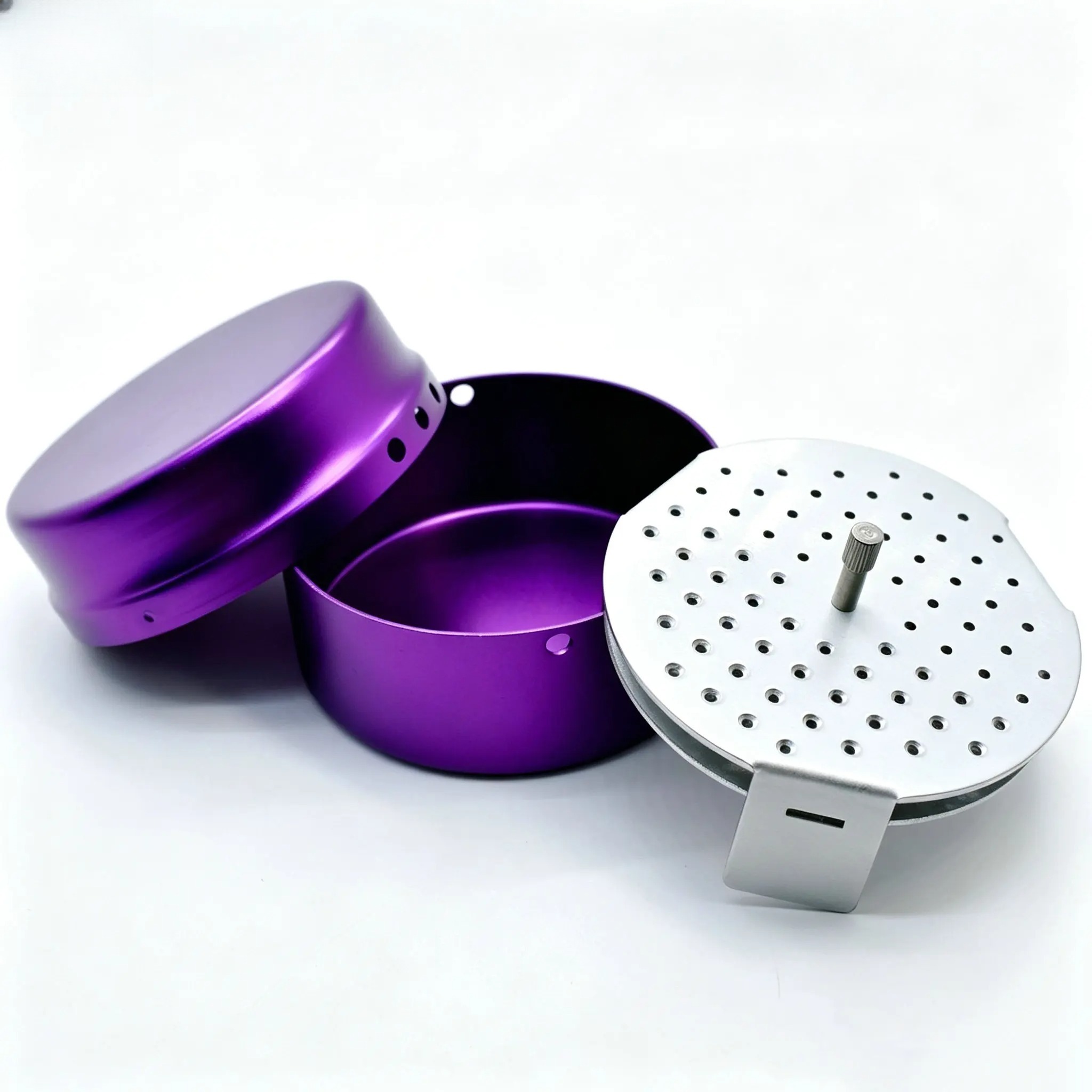 3PCS 72 Holes Aluminum Dental Disinfection Box Autoclave Sterilizer Case Burs Holder For Dentist Cleaning Stand Autoclave