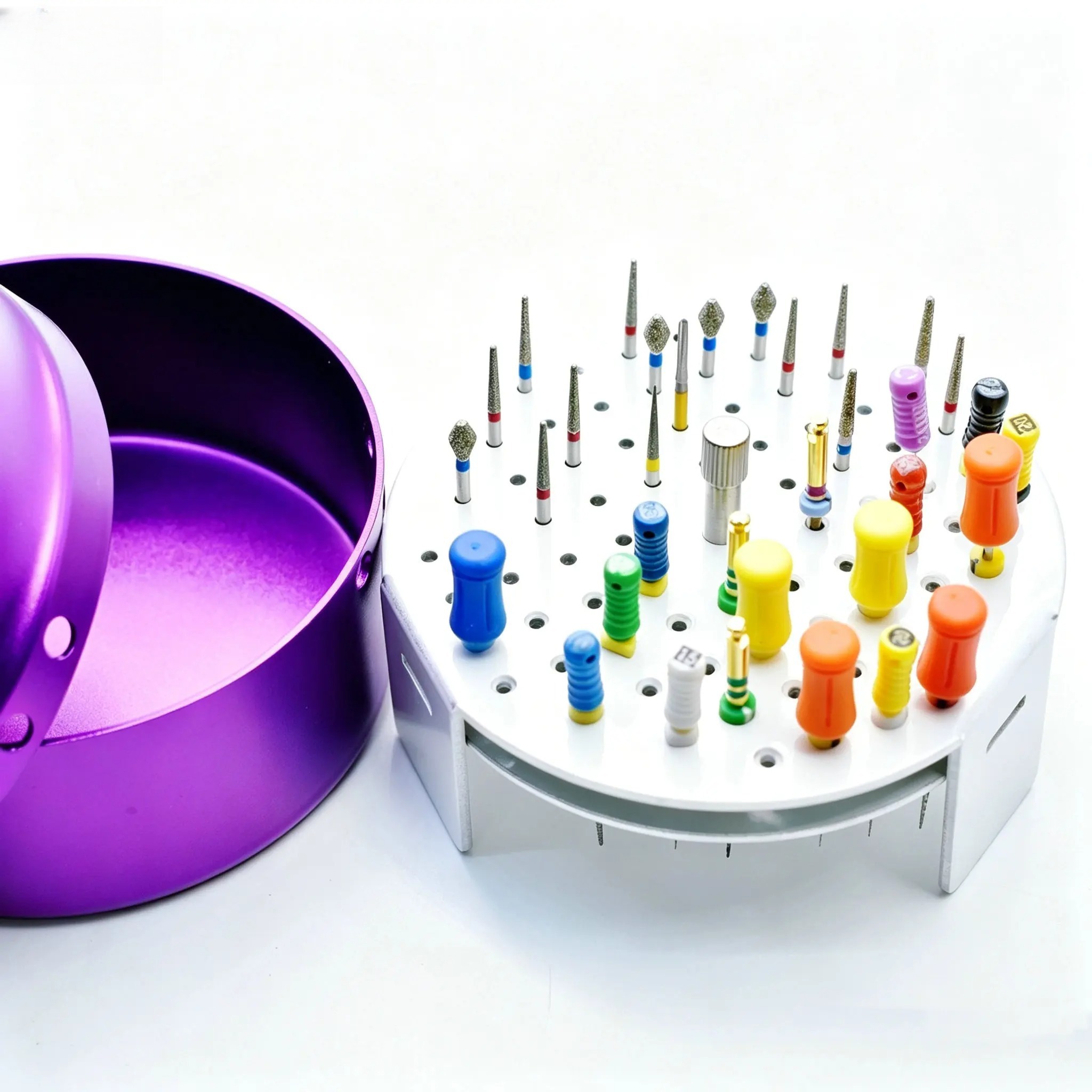 3PCS 72 Holes Aluminum Dental Disinfection Box Autoclave Sterilizer Case Burs Holder For Dentist Cleaning Stand Autoclave