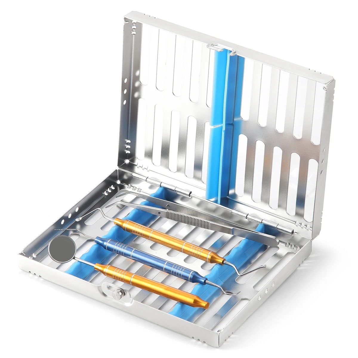 Dental Sterilization Rack Surgical Autoclavable Sterilization Box Dental Cassette File Burs Disinfection Tray Dental Instrument