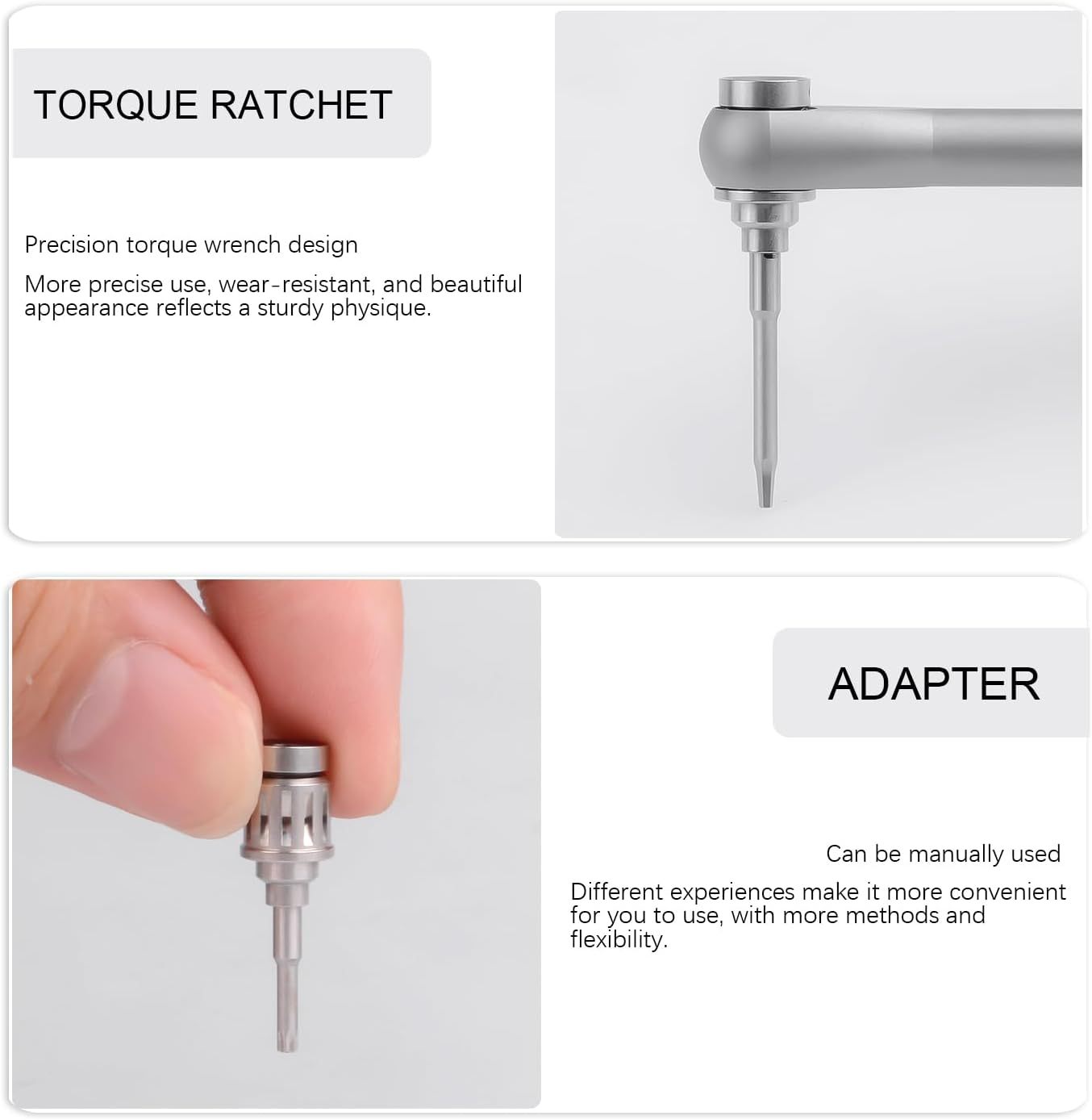 Universal Prosthetic Kit Wrench Kit 10-70N Torque Ratchet Drivers Implant Repair Tools, Transparent Black, Koultona-HYG-DH163