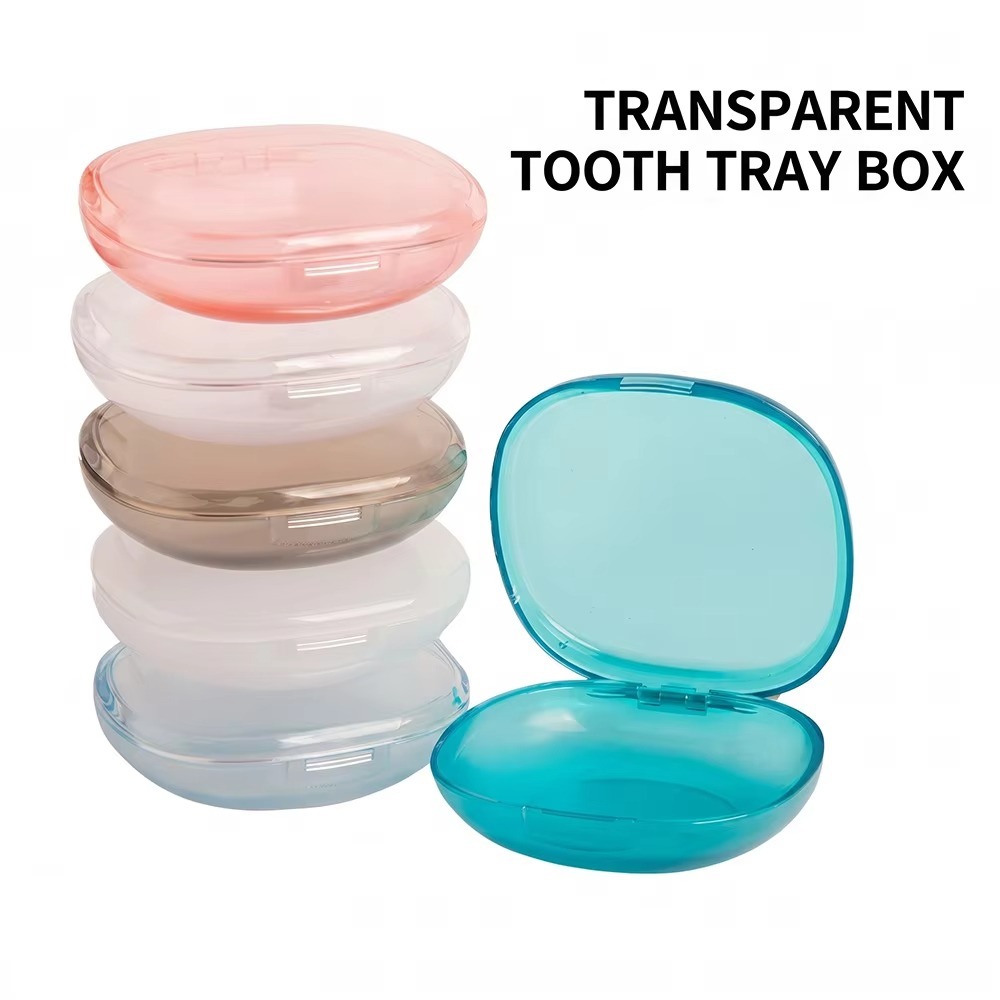 5PCS Transparent Hexagonal Retainer Case Portable Orthodontic Denture Storage Box Compact Snap Lock Lightweight 50g 8cm Daily Care