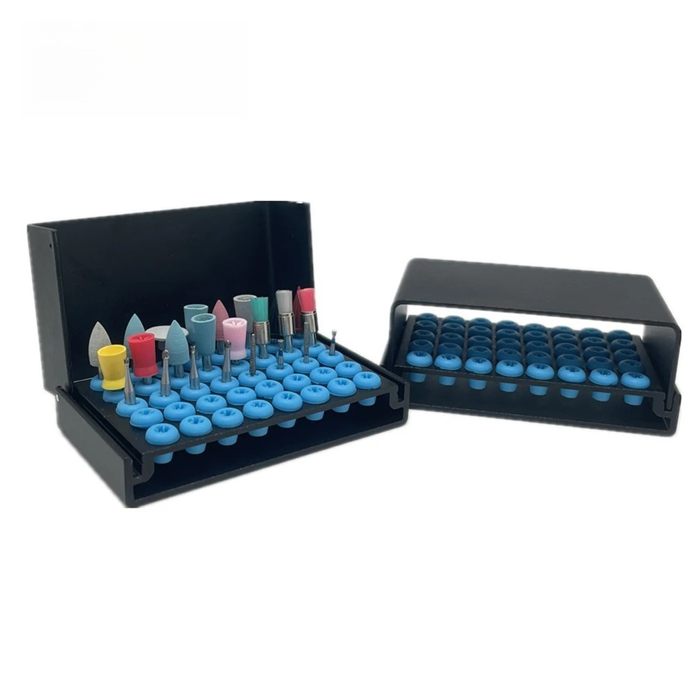 40 Holes Dentistry Bur Holder Stand Block Endo Files Organizers Odontologia Autoclave Sterilizer Dental Disinfection Box