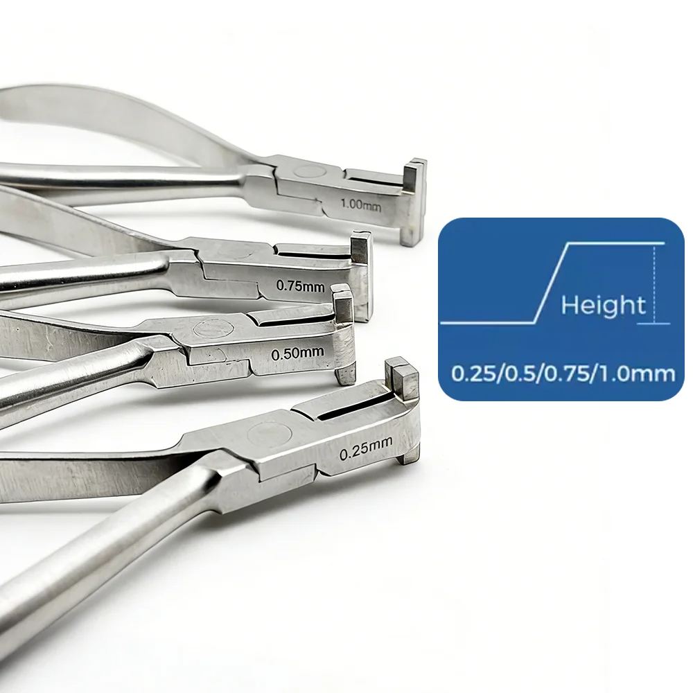 Stainless Steel Dental Wire Step Forming Plier for Orthodontic Archwire Bending and Contouring