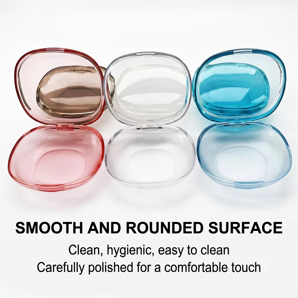 5PCS Transparent Hexagonal Retainer Case Portable Orthodontic Denture Storage Box Compact Snap Lock Lightweight 50g 8cm Daily Care