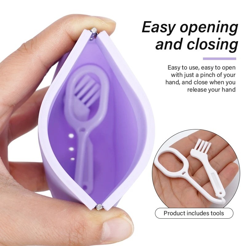 2PCS Dentistry Silicone Denture Case Mouth Guard Orthodontic Container Storage Invisible Braces Storage Clean Box Oral Care Hygiene