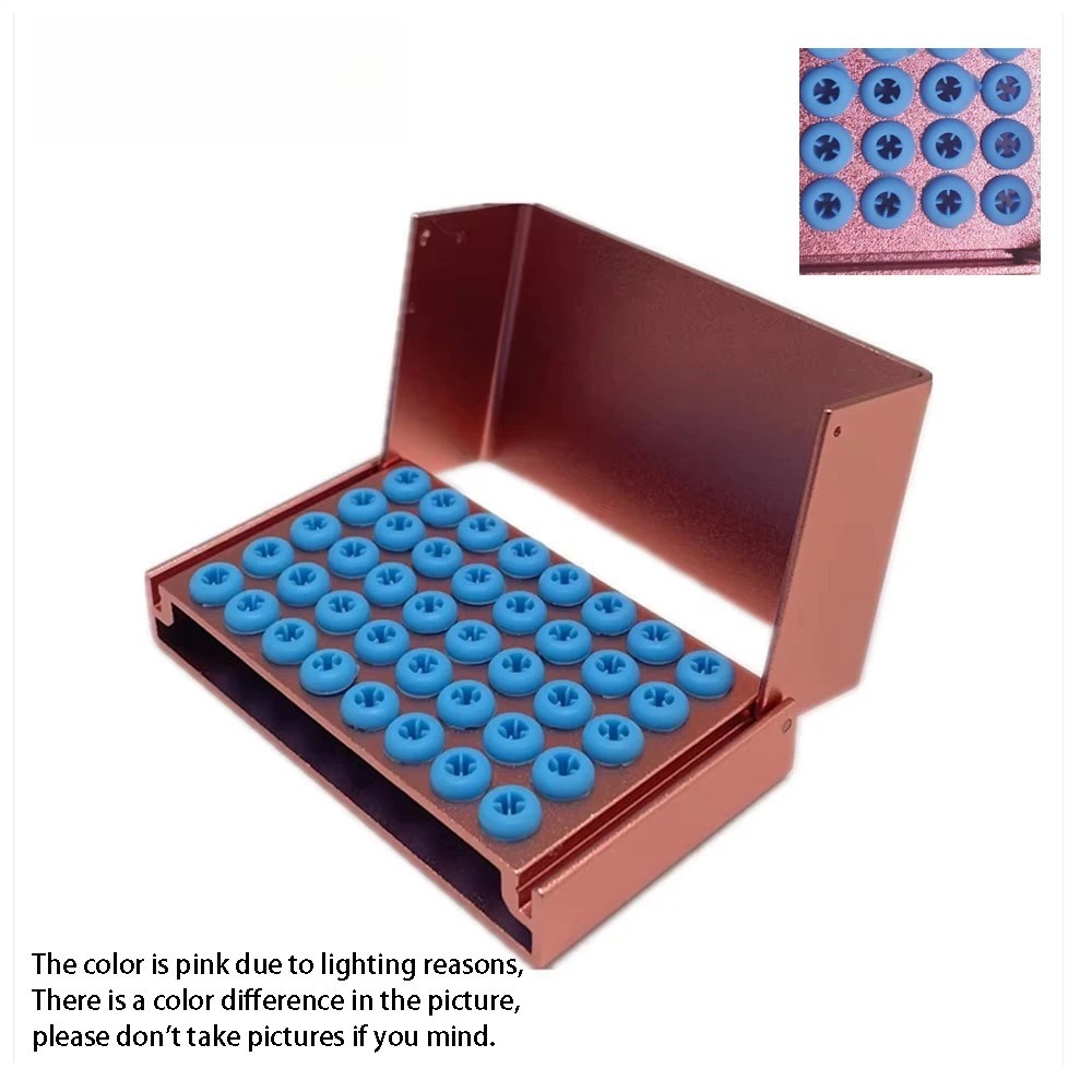 40 Holes Dentistry Bur Holder Stand Block Endo Files Organizers Odontologia Autoclave Sterilizer Dental Disinfection Box