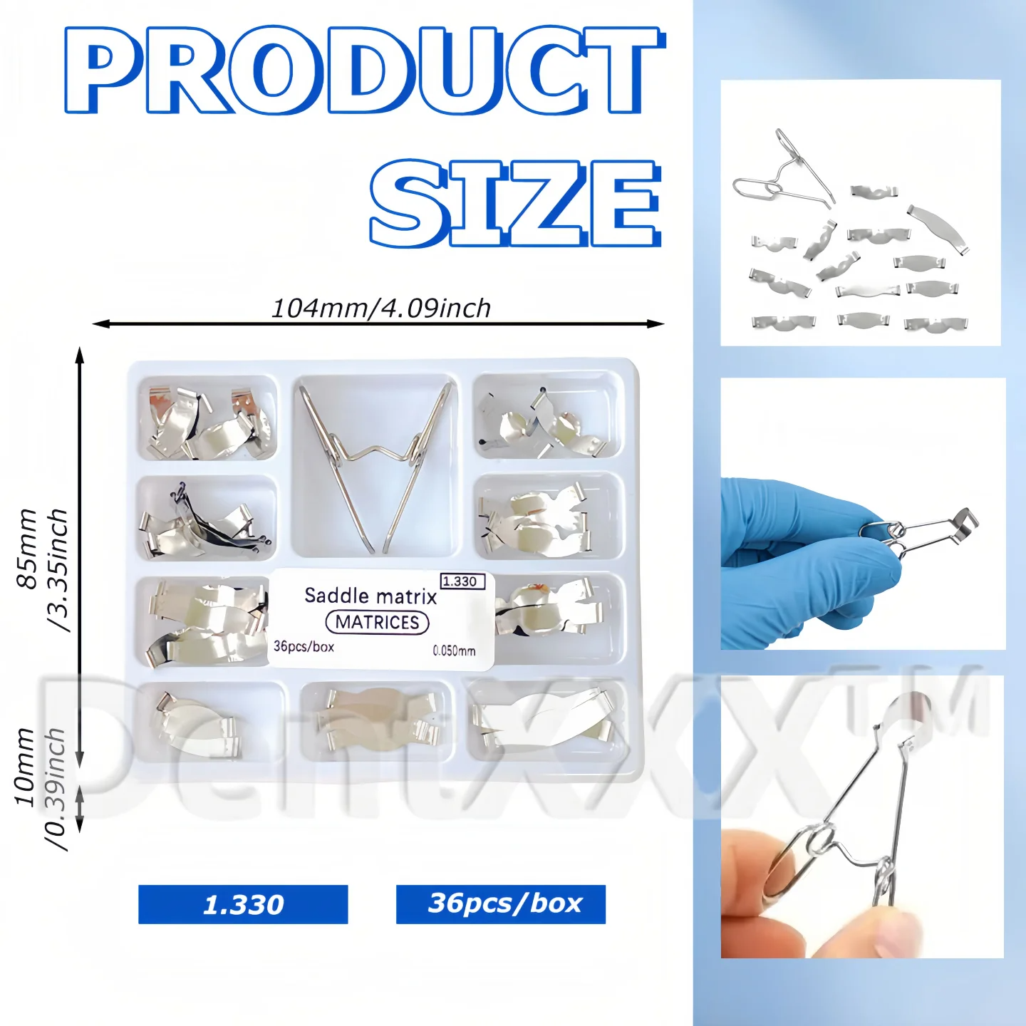 3box x 36Pcs Sectional Matrix System Band Resin Clamping/Separating Ring Shaped Sheet 1.330 with Springclip Care Tools