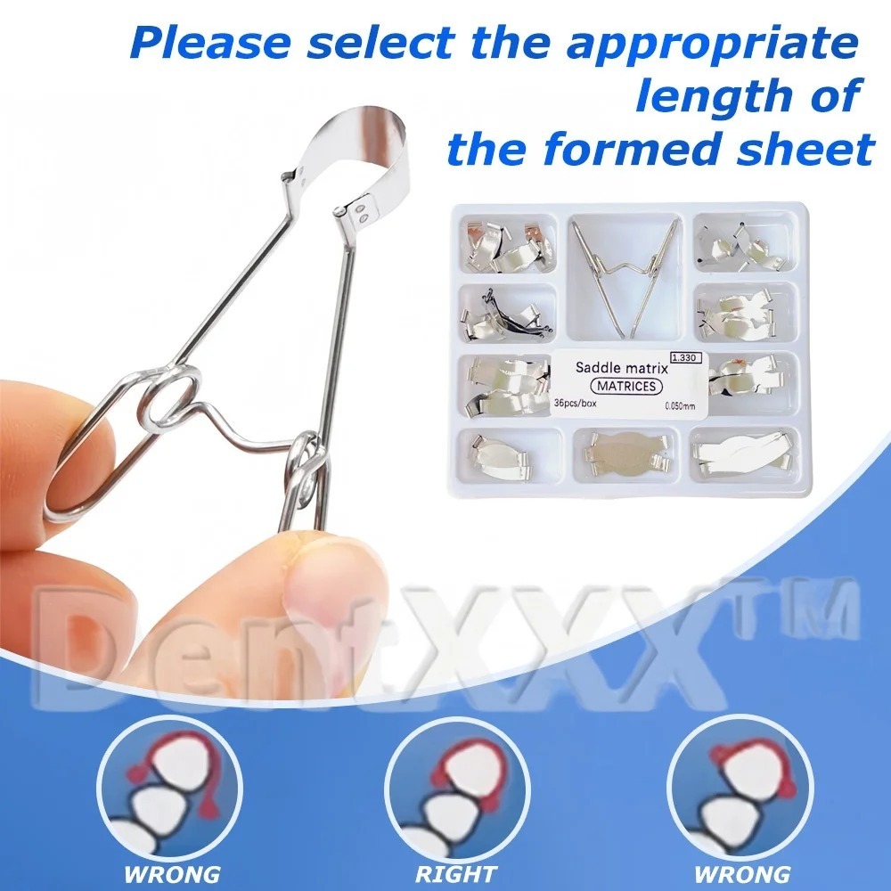 3box x 36Pcs Sectional Matrix System Band Resin Clamping/Separating Ring Shaped Sheet 1.330 with Springclip Care Tools