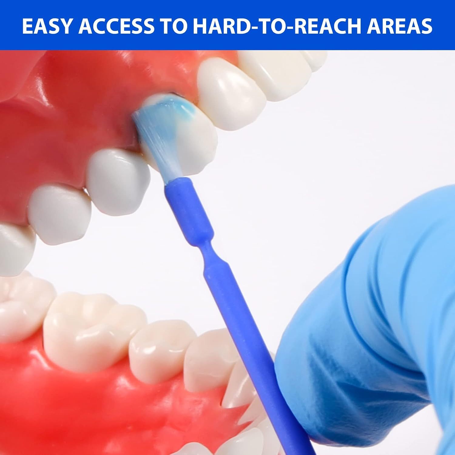 400 PCS Disposable Dental Micro Brushes Dental Applicator with Bendable Tips, Disposable Applicators Microbrush Blue Micro Swabs