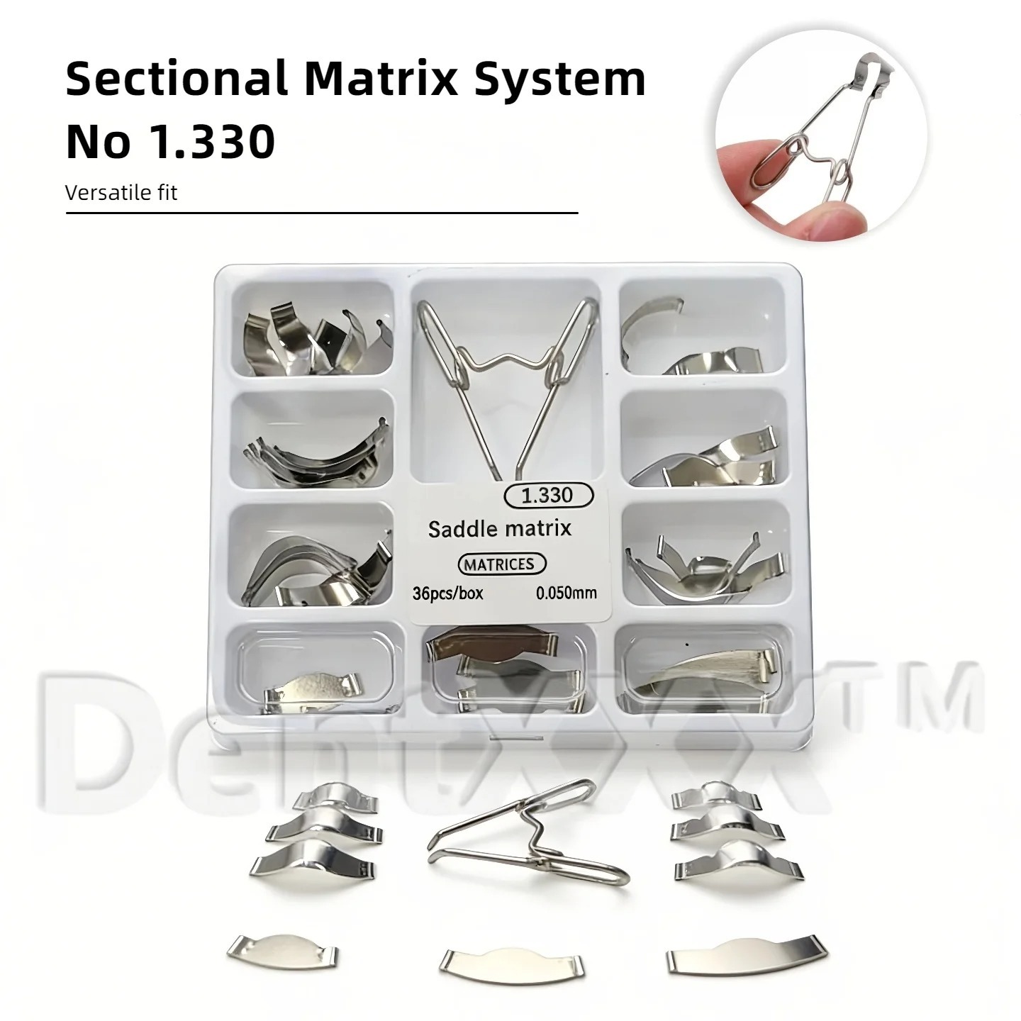 3box x 36Pcs Sectional Matrix System Band Resin Clamping/Separating Ring Shaped Sheet 1.330 with Springclip Care Tools