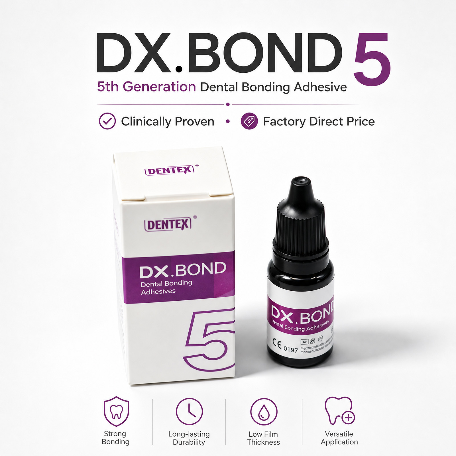 DX.BOND V Dental Adhesive, Bonding Agent for Composite, Porcelain, Metal and Other Restorations