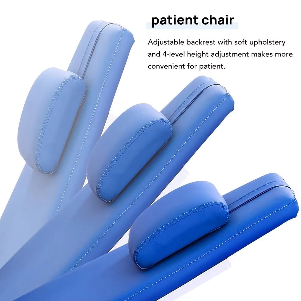 Dent Luxury Type Folding Dental Chair Complete Set Adjustable Backrest With Led Lamp Light,Portable Turbine Unit