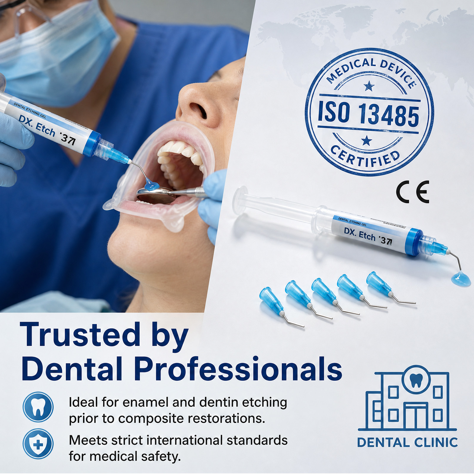 2PCS Mr.Den Dental Dentex Etching Gel Dentex Etchant 37% Phosphoric Acid Etching Agent Etch Dental