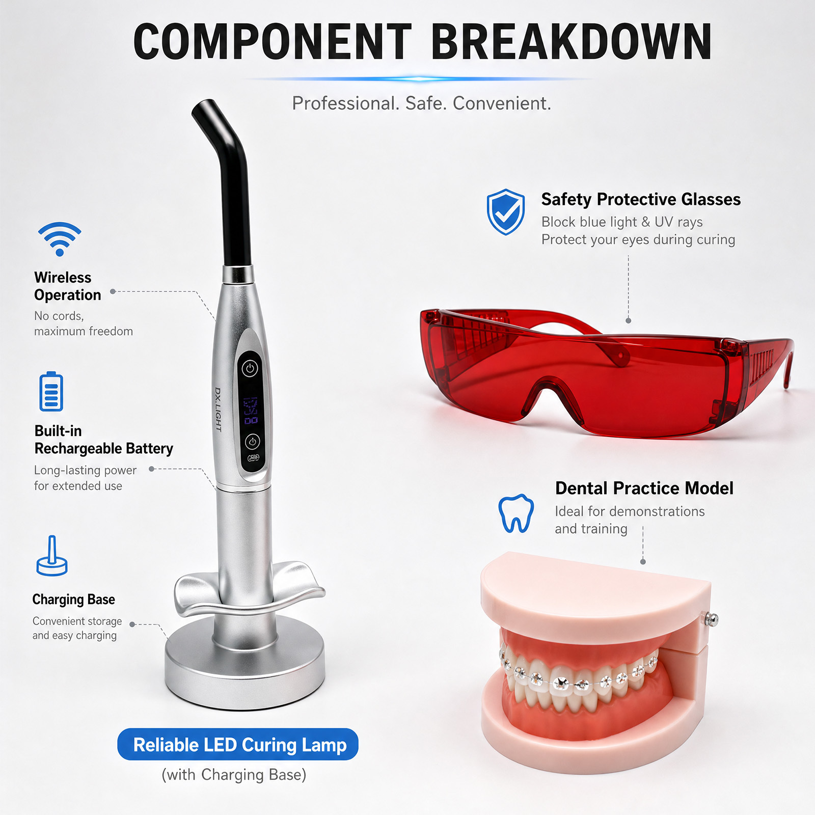 High Quality Tooth Gem Kit Professional with Curling Light