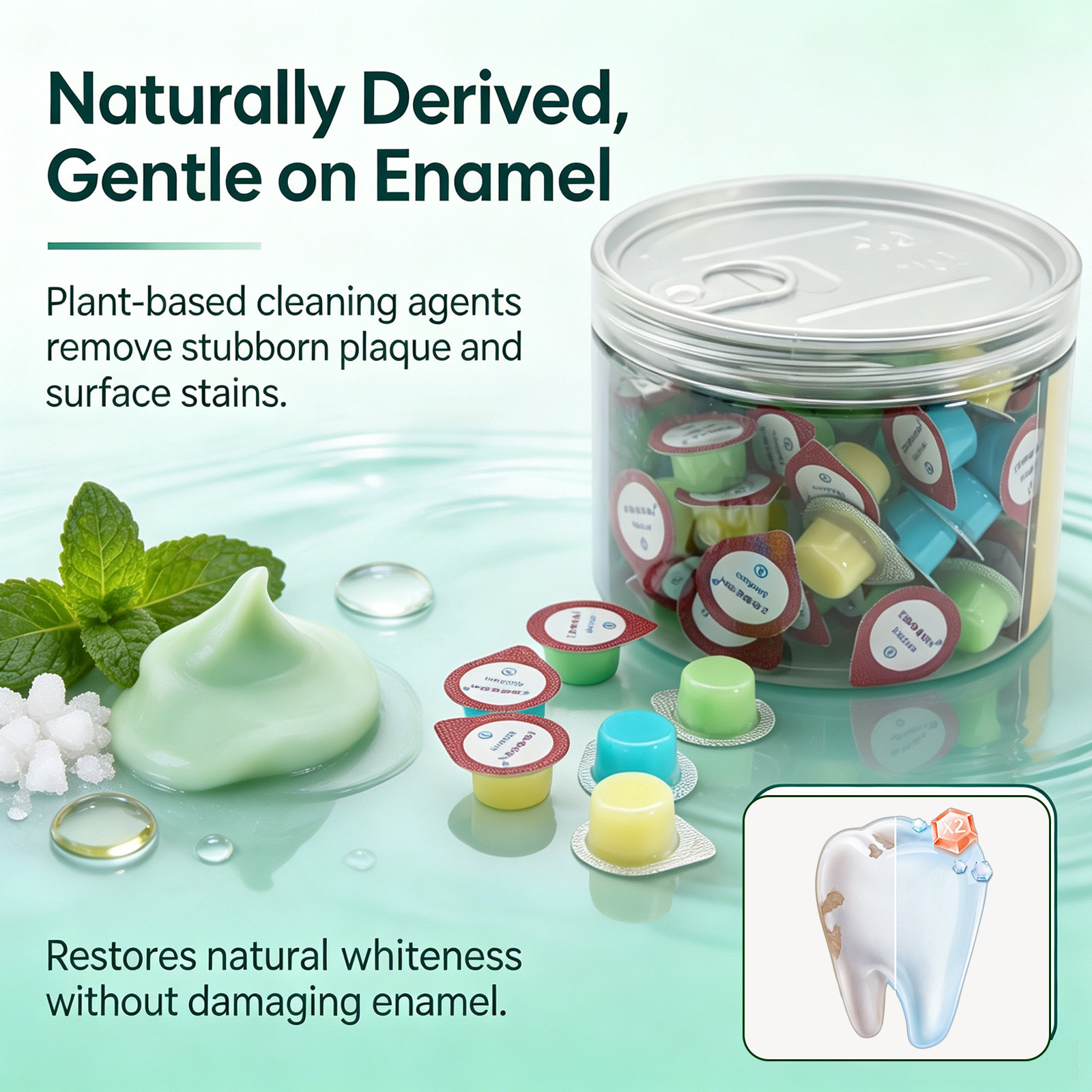Natural Teeth Polishing Paste for Oral Care, 80 x 2g Prophy Cleaning Paste，Teeth Polishing Cream