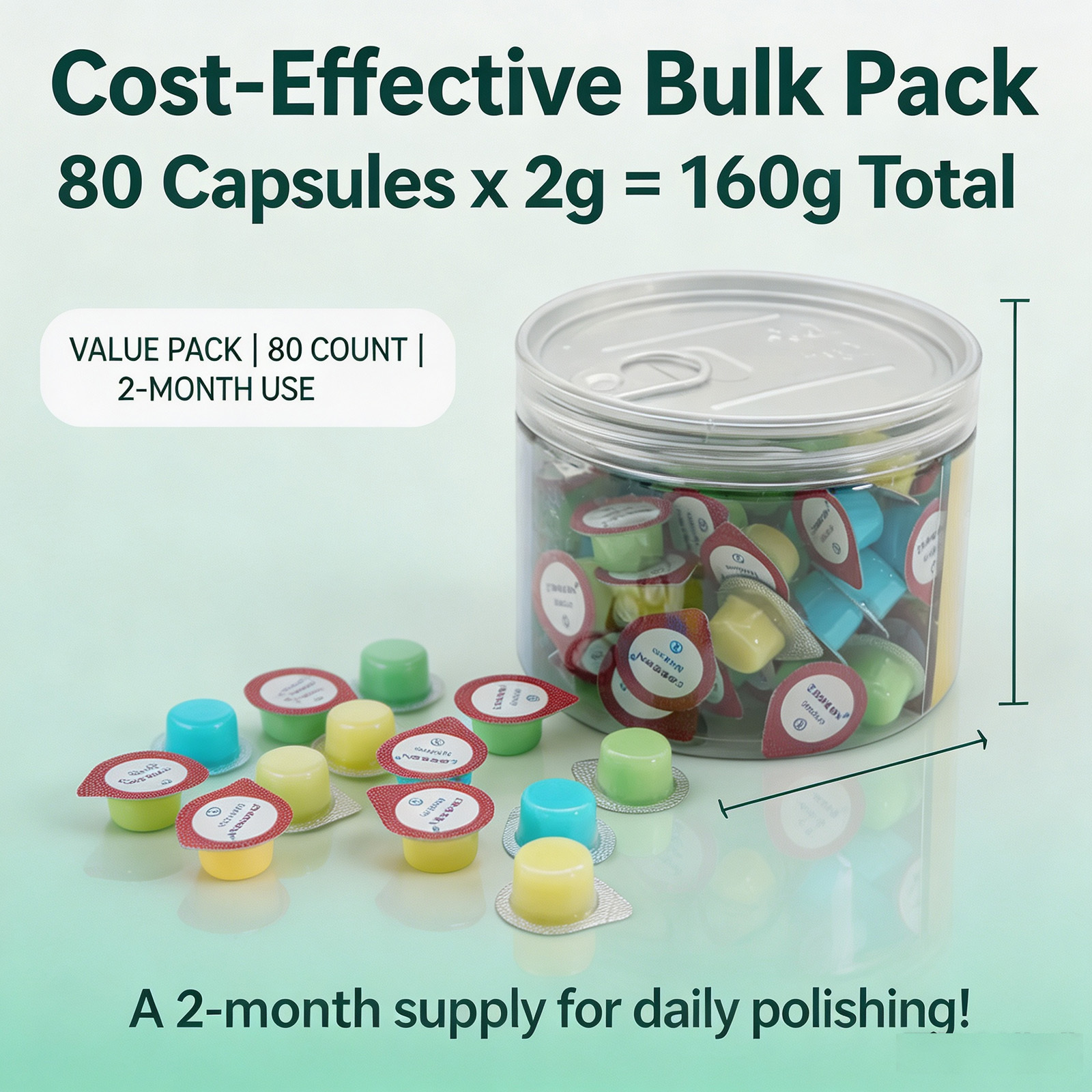 Natural Teeth Polishing Paste for Oral Care, 80 x 2g Prophy Cleaning Paste，Teeth Polishing Cream