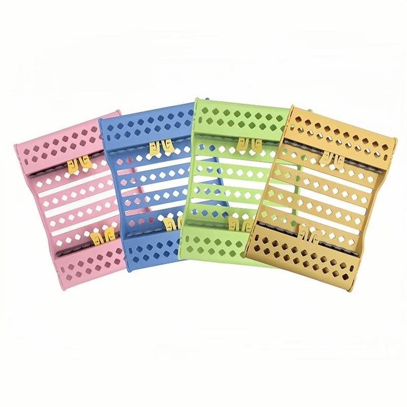 Autoclavable Dental Cassette Rack Dentistry Disinfection Instrument Box 10 Slots Sterilization Box Tay Holder for Filling Tools