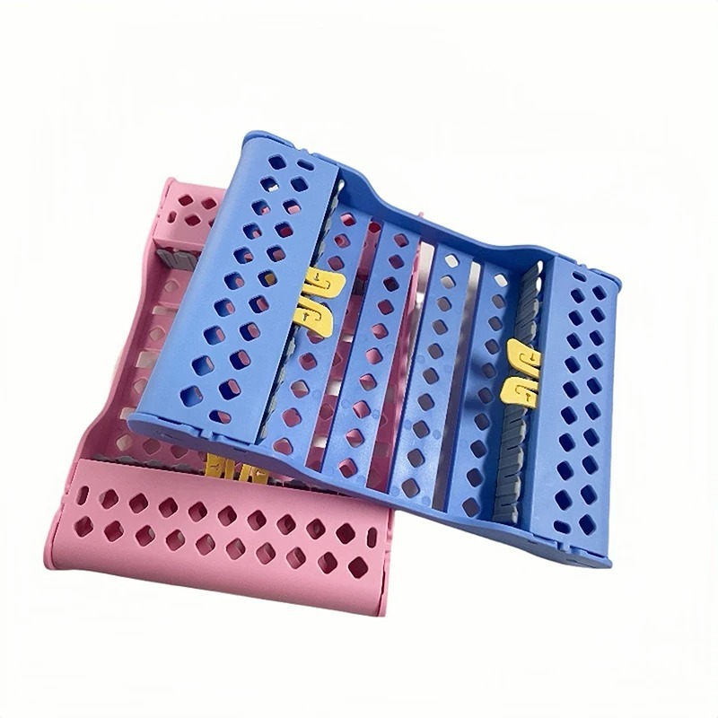 Autoclavable Dental Cassette Rack Dentistry Disinfection Instrument Box 10 Slots Sterilization Box Tay Holder for Filling Tools