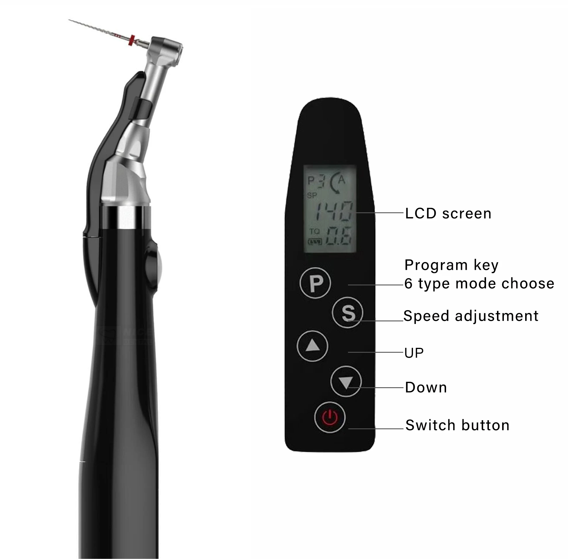 Dental Endo Motor Smart 6 Modes with LED 16:1 Contra Angle Low Speed Turbine Handpiece Dentistry Endodontic Instrument