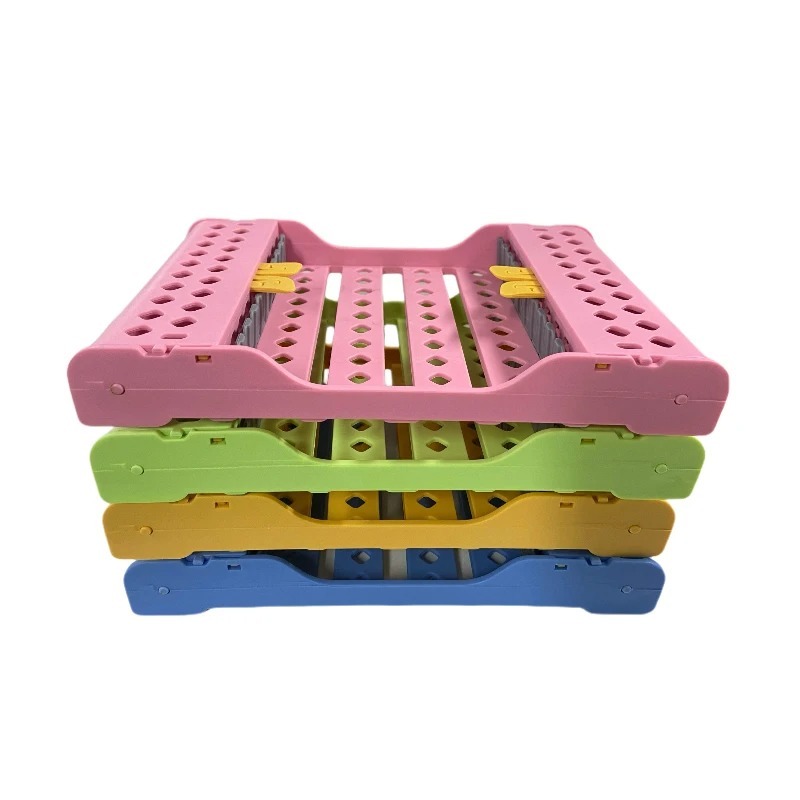 Autoclavable Dental Cassette Rack Dentistry Disinfection Instrument Box 10 Slots Sterilization Box Tay Holder for Filling Tools