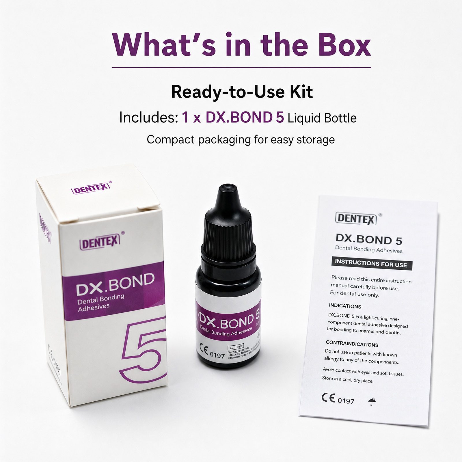 DX.BOND V Dental Adhesive, Bonding Agent for Composite, Porcelain, Metal and Other Restorations